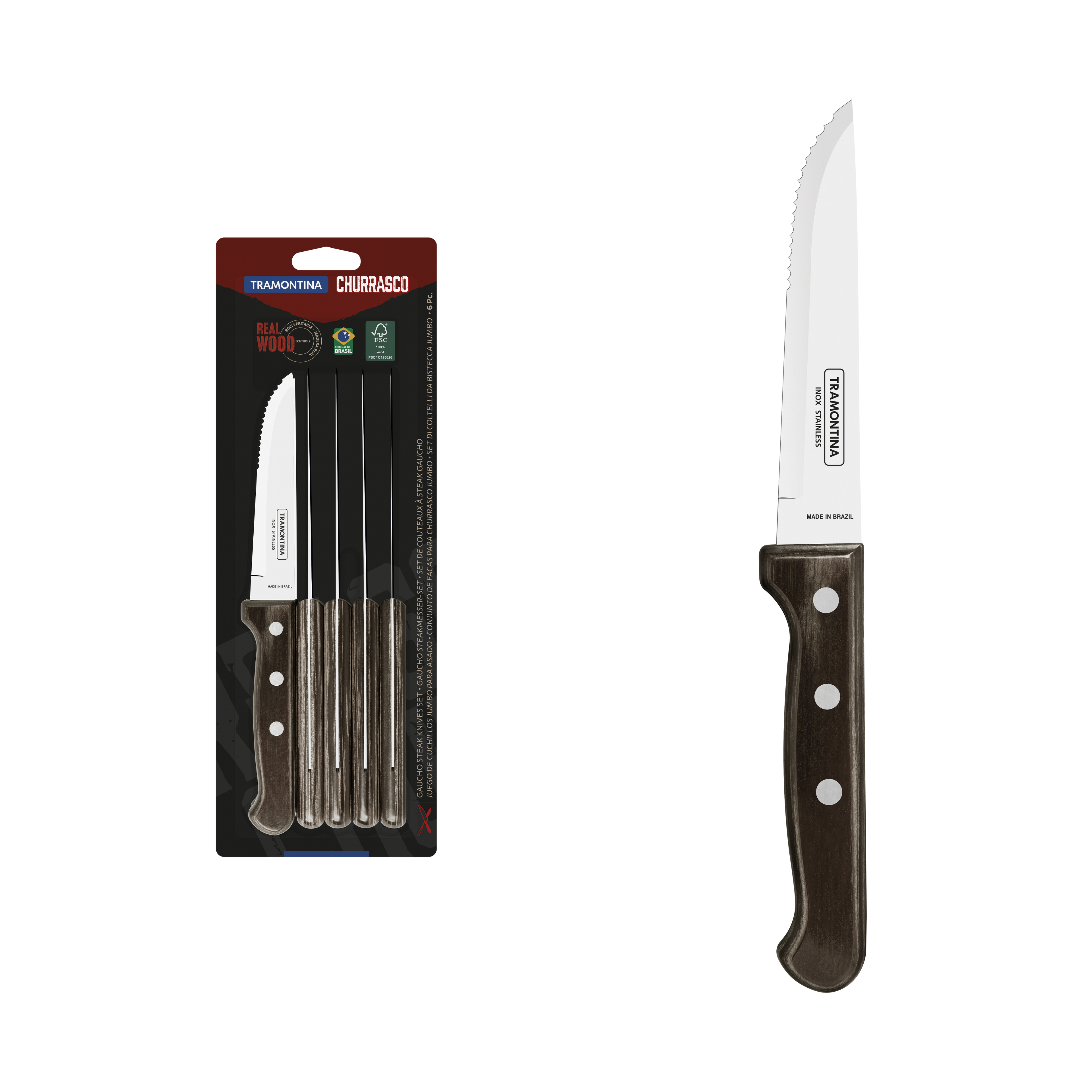 Cuchillos Jumbo Polywood para asado