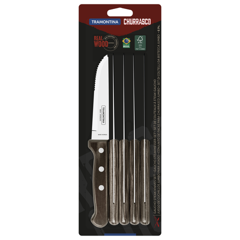 Couteaux Jumbo Polywood pour asado (lot de 6)