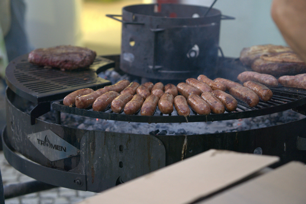 Argentine asado with friends on the grill