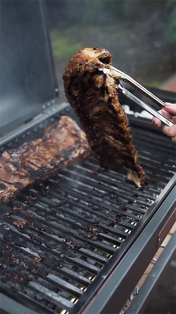 Argentine asado with friends on the grill